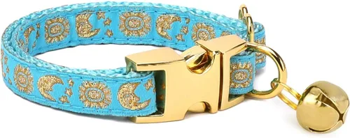 Vista 8 de waaag Pet, Moons Stars Suns - Collar para perro y gato, múltiples diseños Crescent Celestial, collar de correa para perro y gato, tamaño XXS