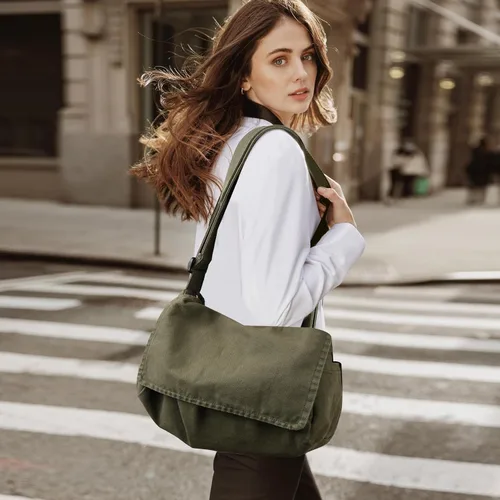 Vista 4 de ChuLian Bolsa de mensajero para mujeres y hombres, de lona, bolsa de viaje, estilo hobo, casual, bandolera, bolsa de hombro