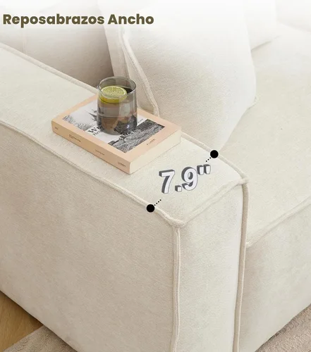 Vista 4 de WILLOVE Juego de sofá modular modular, sofá nube de felpilla con reposabrazos anchos y 8 almohadas, sofás de asiento profundo para sala de estar, 4