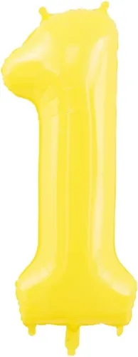 Vista 2 de Globos amarillos grandes de 40 pulgadas con corona, globos de helio de aluminio número 1, decoraciones de primer cumpleaños, suministros de fiesta