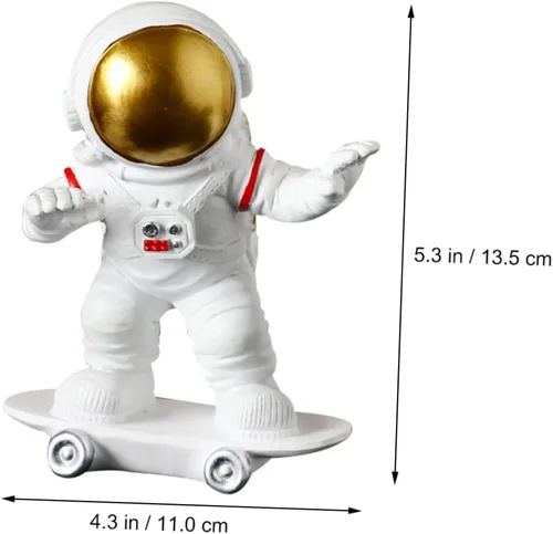 Vista 6 de Mini estatua adorable figura de astronauta para decoración del hogar como regalo para niño y niña, diseño para fiestas y oportunidades fotográficas