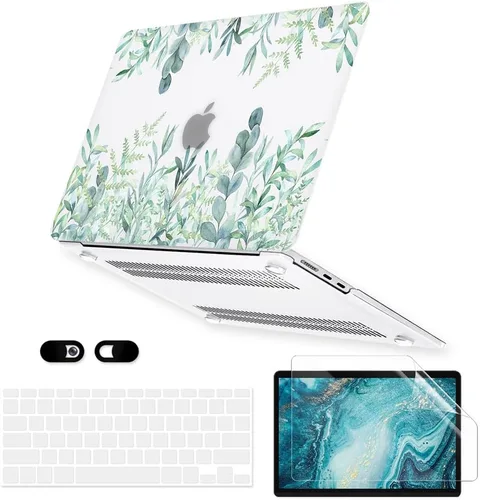 Vista 12 de Funda para MacBook Air de 13 pulgadas A1466 A1369 versión 2010-2017, 5 en 1 carcasa rígida de plástico, funda para teclado, protector de pantalla