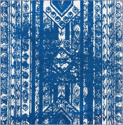 Vista 45 de Unique Loom Lennon Collection - Alfombra de área Zal (2 pies x 3 pies 1 pulgada, rectangular, gris y marfil)