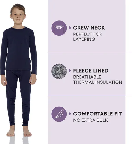 Vista 19 de Rocky Ropa interior térmica para niños, ropa interior larga para niños, capa base para clima frío/esquí
