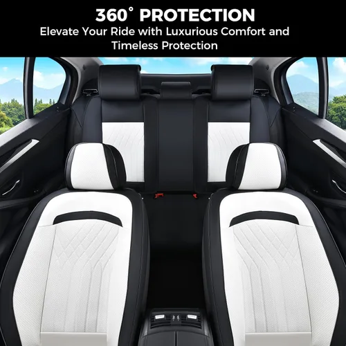 Vista 5 de Fundas de asiento delantero de automóvil, fundas de asiento de cuero para automóviles, protector de asiento impermeable transpirable, fundas