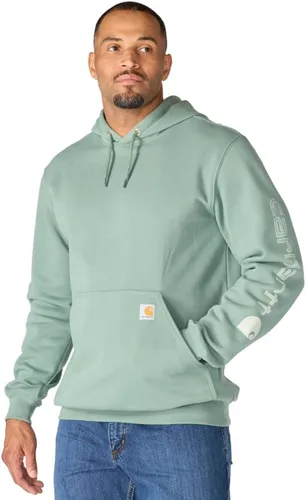 Vista 67 de Carhartt Sudadera de ajuste holgado para hombre con logotipo en la manga, de peso medio, gráfica, liquidación Terreno ámbar