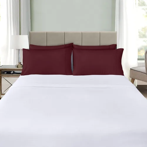 Vista 7 de Utopia Bedding - Paquete de 4 fundas de almohada con cierre de sobre, tela de microfibra cepillada suave, resistentes al encogimiento y a la Borgoña