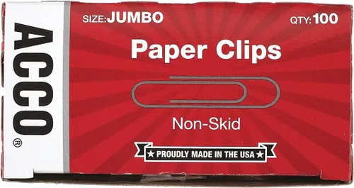 Vista 3 de ACCO 72585 Clips de papel, tamaño de 2 pulgadas, calibre Jumbo.041, 1000/PK, SR
