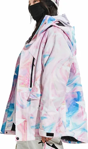 Vista 2 de VECTOR PRIME Chaqueta de esquí para mujer, resistente al viento, cálida, para invierno, snowboard, impermeable, con capucha, abrigo de nieve