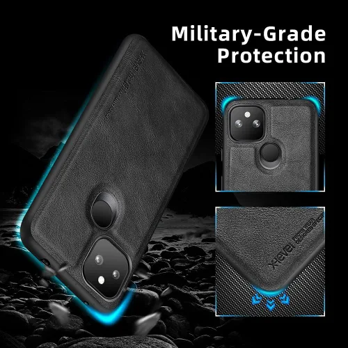 Vista 2 de X-level Funda protectora para Google Pixel 5A 5G, piel sintética de alta calidad, TPU suave, a prueba de golpes, funda protectora para Google Pixel