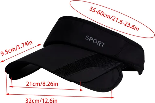 Vista 2 de Paquete de 2 sombreros de verano con visera para el sol, ajustable, para mujer, protección UV, con ala retráctil, viseras de tenis, multicolor