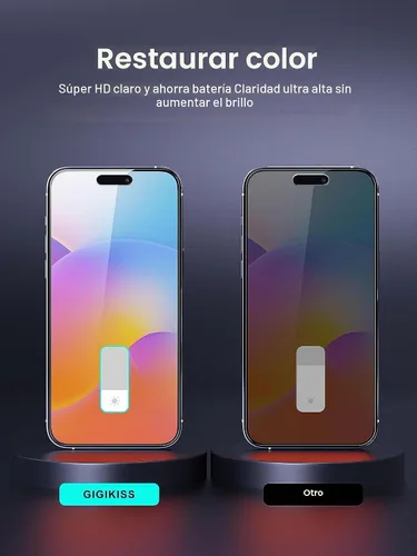 Vista 6 de GIGIKISS Protector de pantalla de privacidad compatible con iPhone 15 Pro de 6.1 pulgadas, protector de pantalla de vidrio templado HD antiespía