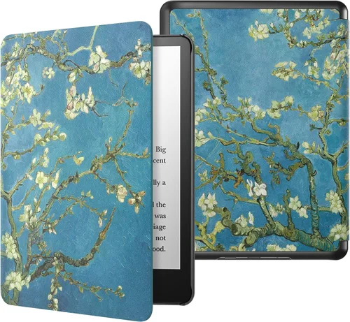 Vista 37 de MoKo Funda compatible con Kindle Basic de 11.ª generación 2024/2022 de 6 2-Flores de albaricoque.