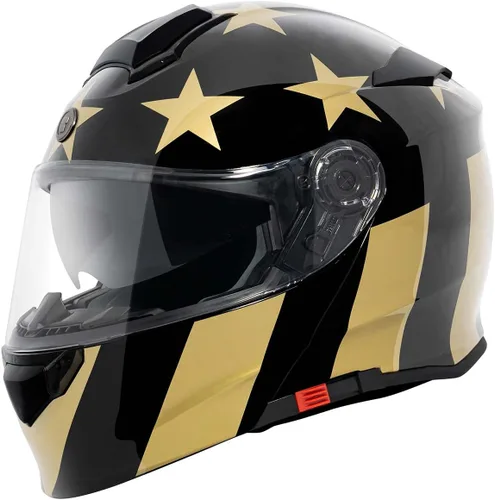 Vista 14 de TORC T28 - Casco integral para motocicleta con diseño gráfico de estrella, aprobado por DOT y ECE 22.05 (Estrella Oscura-X-Pequeño)