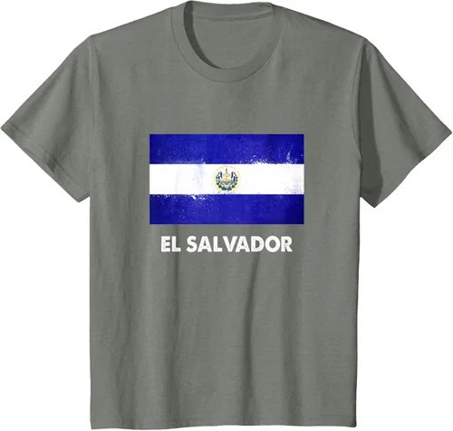 Vista 72 de Camiseta de la bandera de El Salvador Camiseta salvadoreña