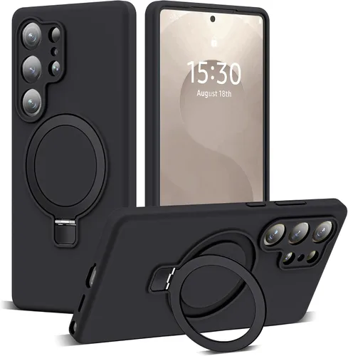 Vista 34 de SKYLMW - Funda para Samsung Galaxy S23 con soporte, 6.1 pulgadas, color negro Soporte de anillo magnético, compatible con Mag-Safe, funda