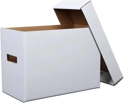 Vista 9 de G-PLUS Caja de almacenamiento para cómics de cómics con capacidad para 150-175 cómics, plegable y apilable, caja corta a prueba de humedad, cartón