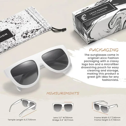 Vista 16 de Gafas de sol de gran tamaño con parte superior plana para mujer, diseño cuadrado grande, retro, gafas de sol