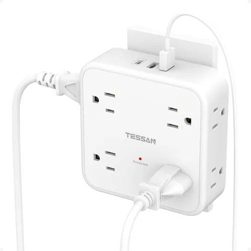 Vista 7 de TESSAN PD - Extensor de salida con protector de sobretensiones de 20 W