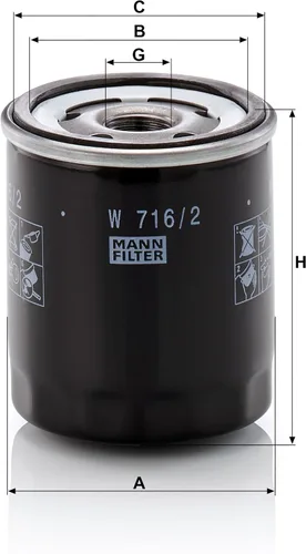 Vista 2 de MANN-FILTER W 716/2 Filtro de aceite – Para turismos