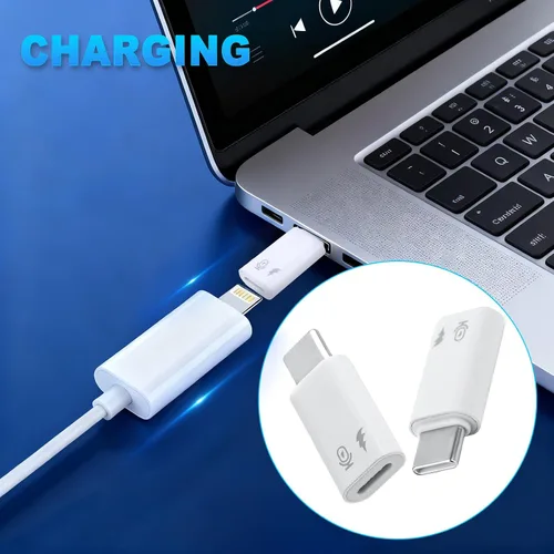 Vista 6 de 2pcs 8-Pin hembra a USB-C macho adaptador para iPhone 15/16