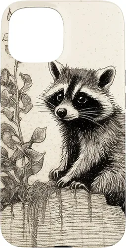 Vista 6 de Minimalistic Plant Draw Racoon Case for iPhone 17