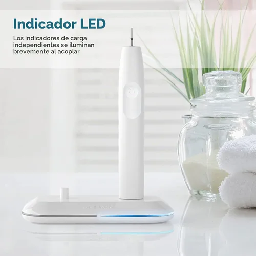 Vista 4 de Galvanox Cargador de cepillo de dientes dual 2 en 1 compatible con cepillos de dientes eléctricos Oral B, repuesto para 3757 - Funciona con modelos