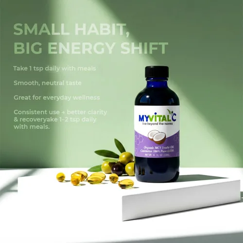 Vista 9 de MyVitalC Aceite orgánico MCT derivado de coco – Suplemento antioxidante puro ESS60 – para antienvejecimiento, oxidación, longevidad, sueño, más