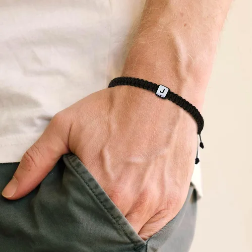 Vista 4 de Pulseras hechas a mano, pulseras para mujeres y hombres, pulsera ajustable con inicial, regalos de joyería para mamá, esposa, novia, ella, amigos