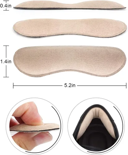 Vista 3 de Dr. Foot's Heel Grips Liner Insert for Shoes Too Big, inserciones de zapatos para zapatos sueltos, evitando resbalones del talón, frotamiento, Beige