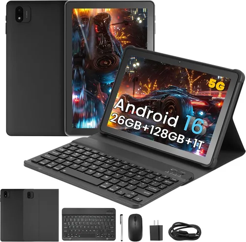 Vista 15 de Tablet Android 15 2026, 10.1 pulgadas, HD, 18 GB de RAM, 128 GB de Negro