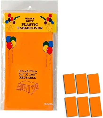 Vista 2 de Paquete de 4 manteles de plástico desechables de plástico para barbacoa, picnic, cumpleaños, bodas, fiestas, impermeables, a prueba de aceite, Negro