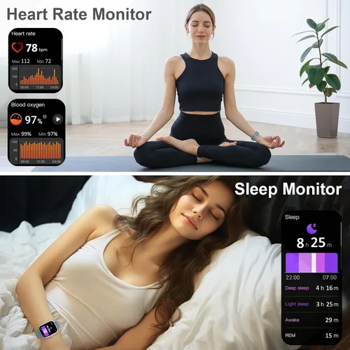 Vista 5 de Reloj inteligente para hombres y mujeres (respuesta/hacer llamadas), nuevo reloj inteligente HD de 1.91 pulgadas, reloj de fitness con más de 120