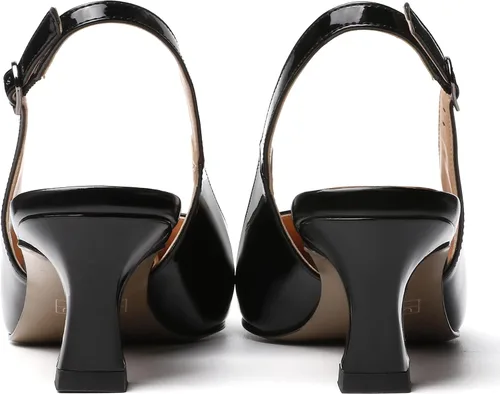 Vista 4 de SKYSTERRY Vestido de mujer de noche Slingback gatito punta cuadrada Carrete de patente de oficina Zapatos de tacón bajo 2 pulgadas