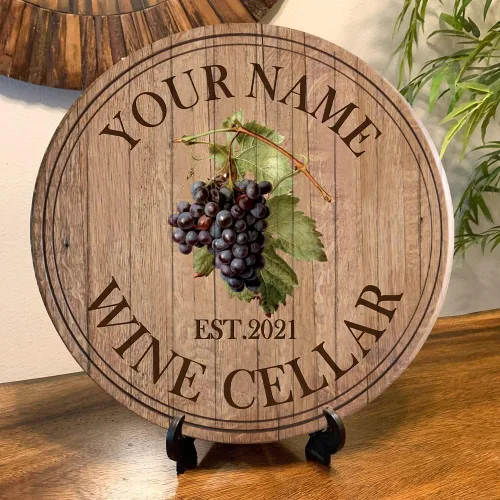 Vista 8 de Artsy Woodsy Letrero de madera de bodega personalizado (no tallado real), accesorios de placa artística de pared, regalos personalizados