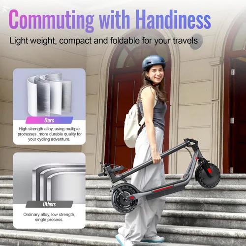 Vista 6 de LIEAGLE Scooter eléctrico para adultos 8.5" neumáticos sólidos 21 MPH Negro