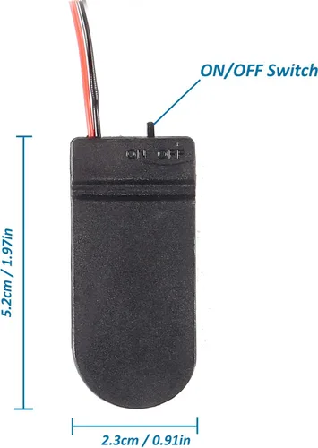 Vista 2 de 10 unids CR2032 titular de la batería de celda de moneda titular de la batería 2X CR2032 titular de la batería con interruptor de encendido/apagado