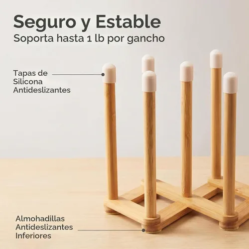 Vista 3 de Estante de secado retráctil de bambú para botellas y platos, soporte para escurridor de botellas de agua deportivas y tazas, estante de secado