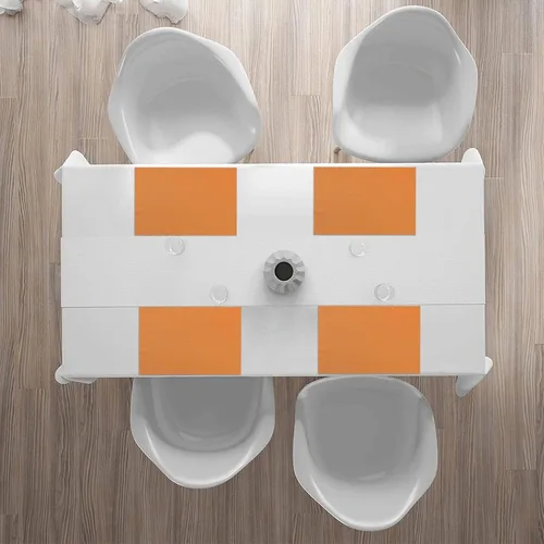 Vista 6 de Rectangular Placemats Set of 4, Heat Resistant Beauty Burnt Orange Printed Kitchen Dining Table Mats