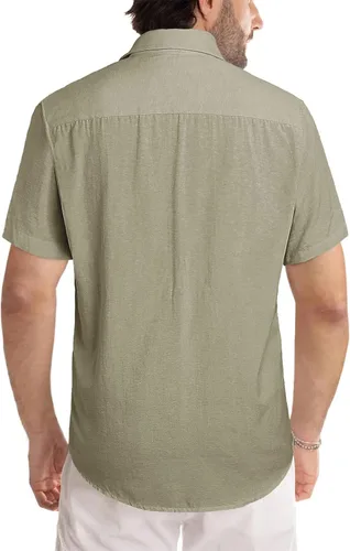 Vista 3 de JMIERR Camisas de vestir a rayas con botones y manga corta para hombre