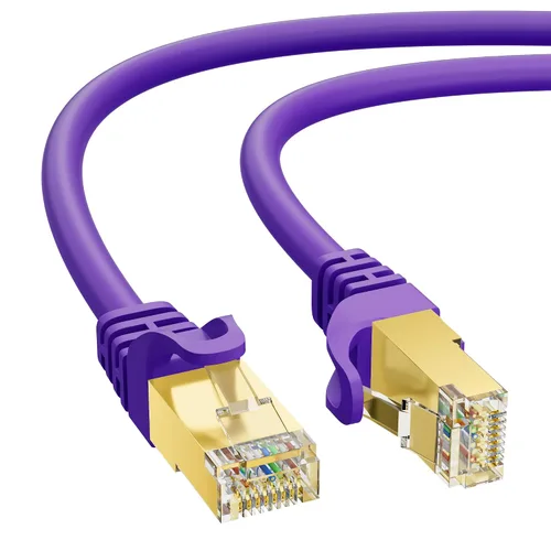 Vista 38 de Cable Ethernet Cat 7 de 0.6 pies, cable de Internet de alta velocidad de 10 Gbps, blindado SFTP, cobre puro OFC, cable de red LAN RJ45 CAT7