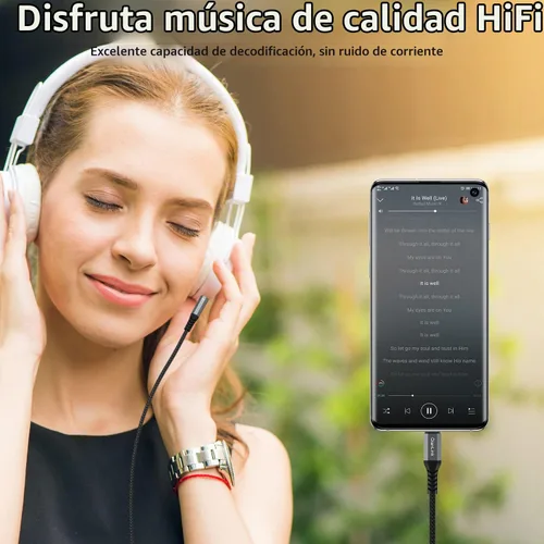 Vista 3 de Cable USB C a conector de audio auxiliar de 3.5mm (2-Pack de 3.3 pies), cable tipo C a auriculares de 3.5mm para estéreo de coche para iPhone 15 16
