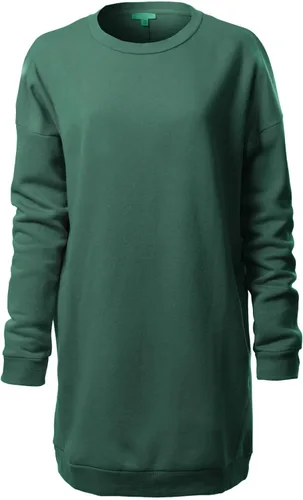 Vista 31 de MixMatchy Sudadera casual de forro polar con cuello en V para mujer, manga larga, túnica para otoño e invierno Negro (cuello redondo)