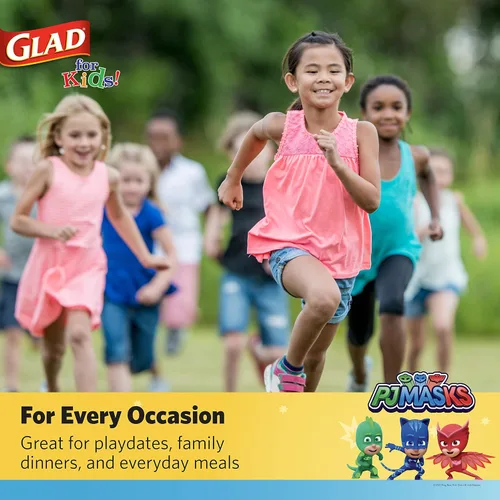 Vista 5 de Glad Cuencos de papel para aperitivos con tapas para niños, diseño espacial, resistentes, desechables para microondas con tapas para sopa o helado