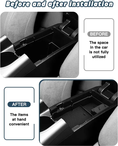Vista 4 de Ruiya Organizador de consola central Prius 2010-2015 para Toyota Prius XV30 2010-2015 Accesorios ABS Material Reposabrazos Organizador de consola