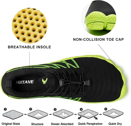 Vista 4 de HIITAVE - Zapatos acuáticos y con sensación de pies descalzos para hombre, calcetines acuáticos de secado rápido para deportes al aire libre
