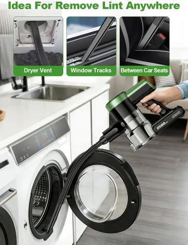 Vista 5 de Aspiradora inalámbrica, aspiradoras de 58 Kpa para el hogar, aspiradora de palo de 55 minutos con autoservicio y pantalla LED, antienredos y carga