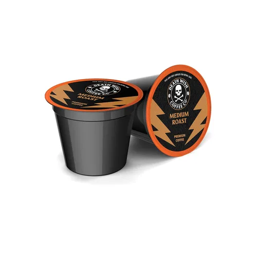 Vista 7 de Death Wish Coffee Cápsulas de tostado medio de una sola porción – El café más fuerte del mundo – Mezcla más ligera de granos arábica audaz y Robusta