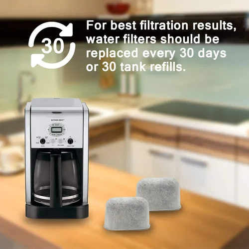 Vista 5 de 12 paquetes de filtros de agua de carbón de repuesto para todas las máquinas de café Cuisinart, eliminan el cloro, los olores y otras impurezas