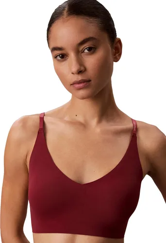 Vista 16 de Calvin Klein Women's Invisibles Comfort Lightly Lined Seamless Wireless Triangle Bralette Bra Crema Amatista